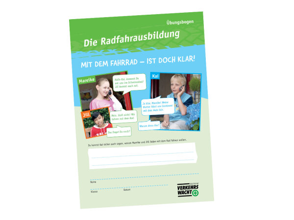 &Uuml;bungsbogen Radfahrausbildung: Mit dem Fahrrad &ndash; ist doch klar