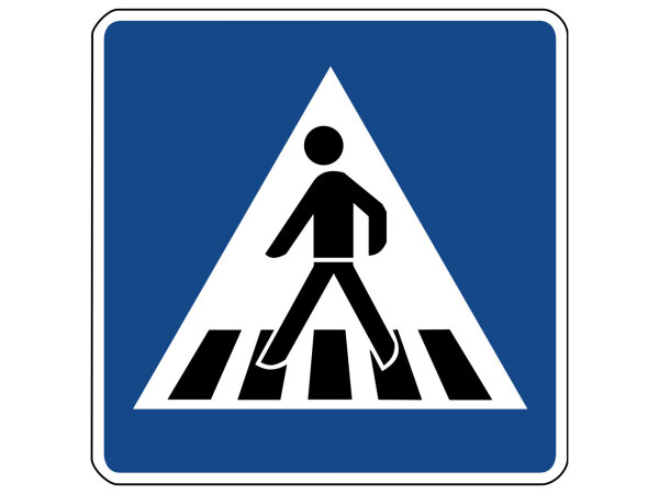 Verkehrszeichen 350-10 &ndash; Fu&szlig;g&auml;nger&uuml;berweg (Rechtsaufstellung)