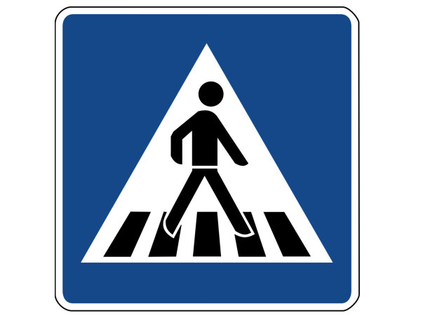 Verkehrszeichen 350-20 &ndash; Fu&szlig;g&auml;nger&uuml;berweg (Linksaufstellung)