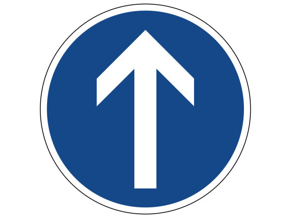 Verkehrszeichen 209-30 &ndash; Vorgeschriebene Fahrtrichtung: geradeaus