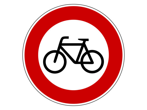 Verkehrszeichen 254 &ndash; Verbot f&uuml;r Radverkehr