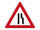 Verkehrszeichen 121-10 &ndash; Verengte Fahrbahn (rechts)
