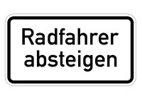 Verkehrszeichen 1012-32 &ndash; Radfahrer absteigen...