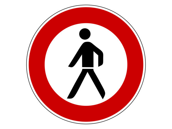 Verkehrszeichen 259 &ndash; Verbot f&uuml;r Fu&szlig;g&auml;nger