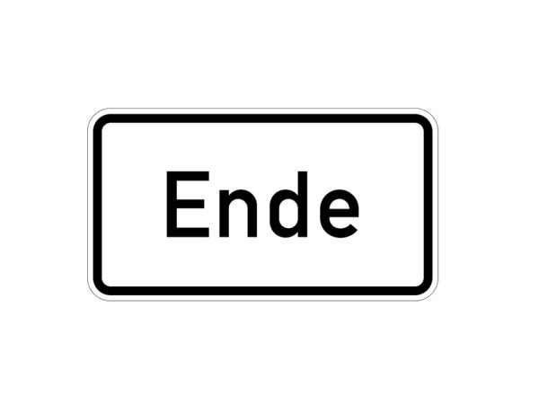 Verkehrszeichen 1012-31 &ndash; Ende (Zusatzzeichen)